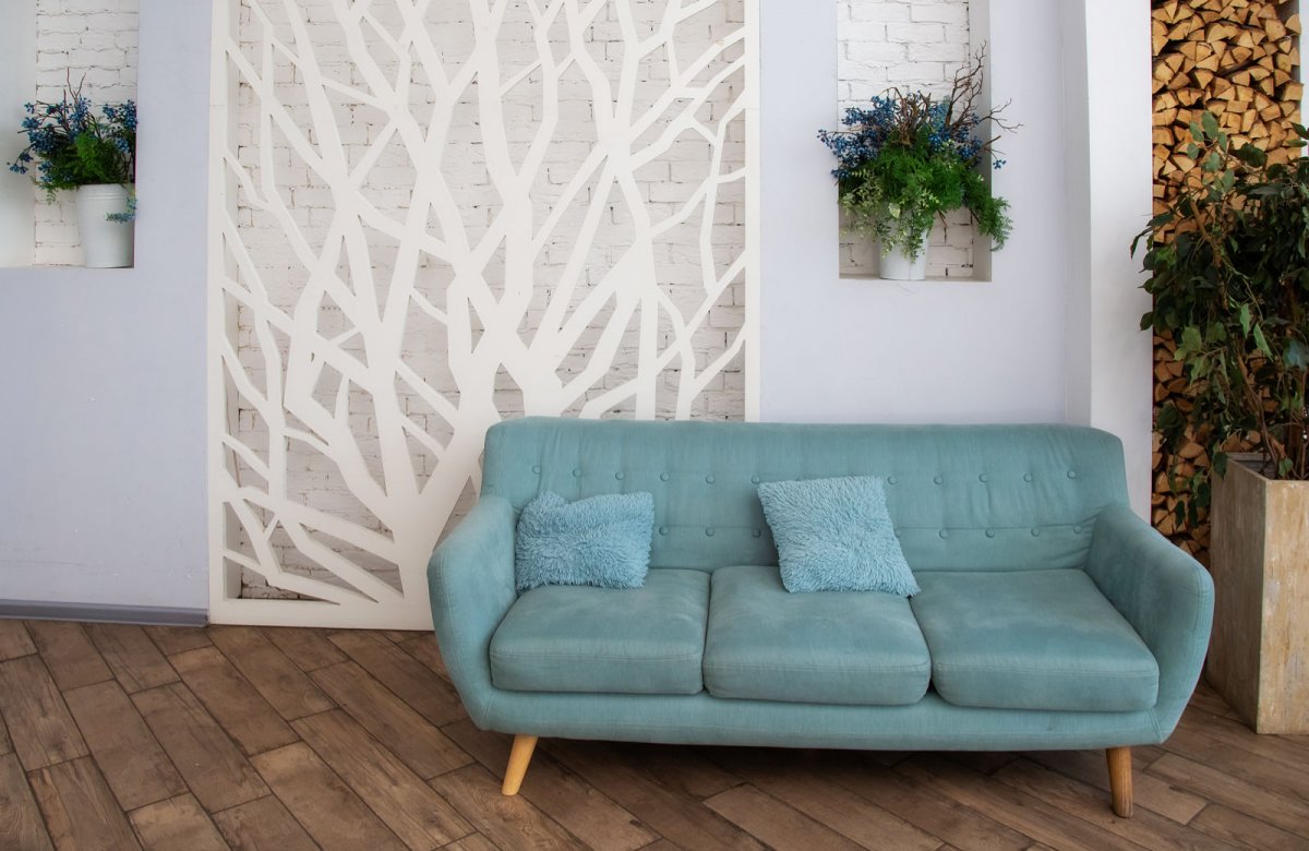 Sofa w miętowym kolorze